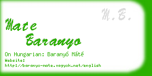 mate baranyo business card